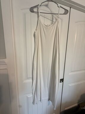 White Maxi Slip Dress with Adjustable Straps